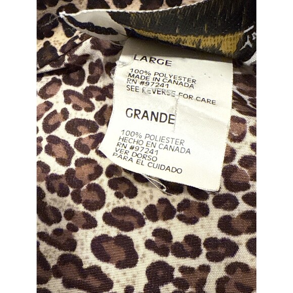 Bentley Women's Leopard Print Blouse Long Sleeves 100% Polyester Size Large - Picture 5 of 6
